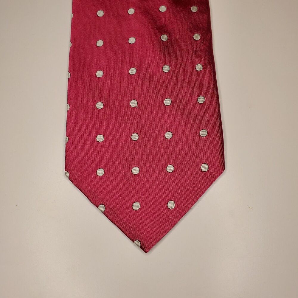 BROOKS BROTHERS "346" Mens Tie Pink Polka Dot Pure Silk REP Necktie MADE IN USA